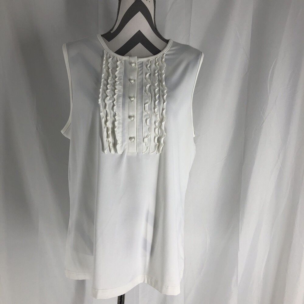 Avenue Sleeveless Stretch Top 14/16 White